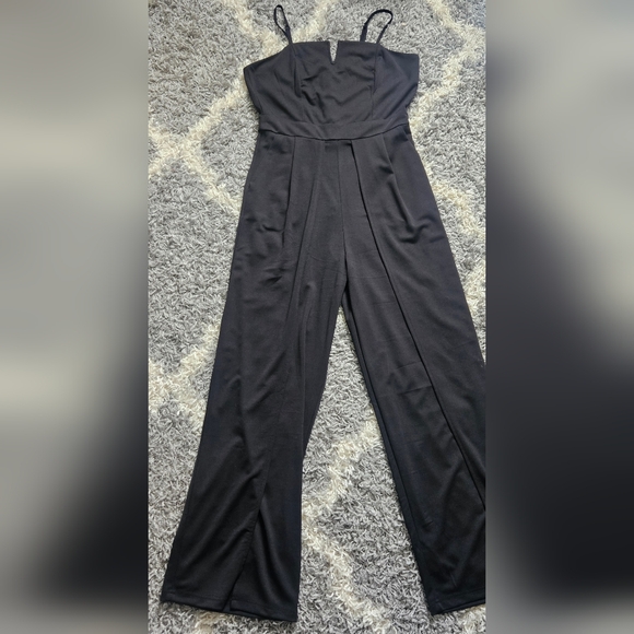 Black Spaghetti Strap Slit Leg Jumpsuit- Size M NWOT - Picture 3 of 7